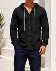 Mivanity Men's Linen Hooded Cardigan Shirts