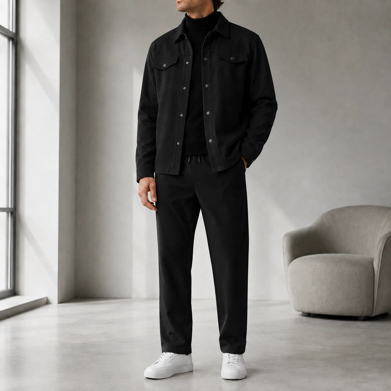 Mivanity Men's Long-Sleeve Jacket Long Pants 2-Piece Autumn Sets