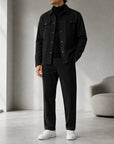Mivanity Men's Long-Sleeve Jacket Long Pants 2-Piece Autumn Sets