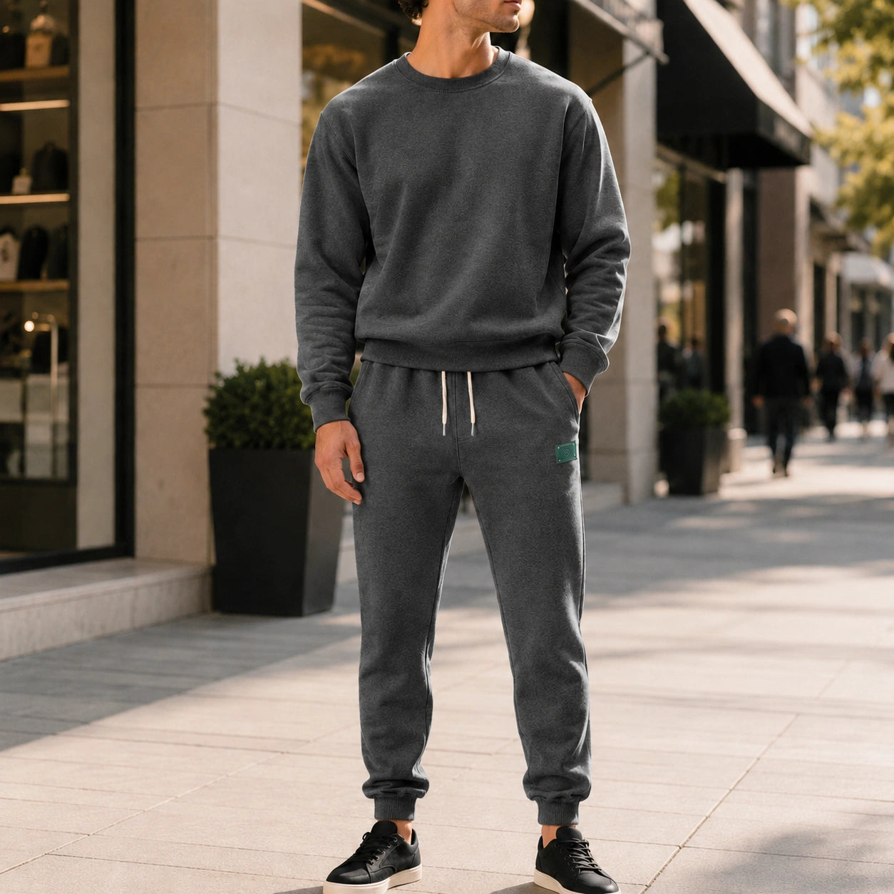 Mivanity Men's Long-Sleeve Jacket Long Pants 2-Piece Sets
