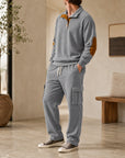 Mivanity Men's Long-Sleeve Jacket Long Pants 2-Piece Sets