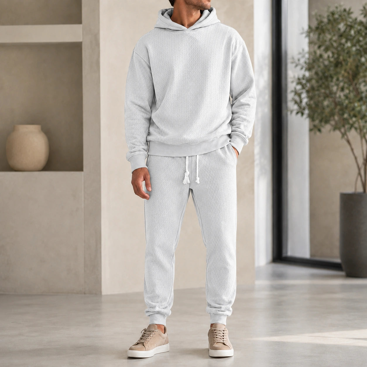 Mivanity Men's Loose-Fit Sportswear Hoodie Pants 2-Piece Sets