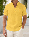 Mivanity Men's Loose-Fit Stand Collar T-Shirts