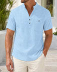 Mivanity Men's Loose-Fit Stand Collar T-Shirts