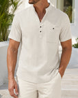 Mivanity Men's Loose-Fit Stand Collar T-Shirts