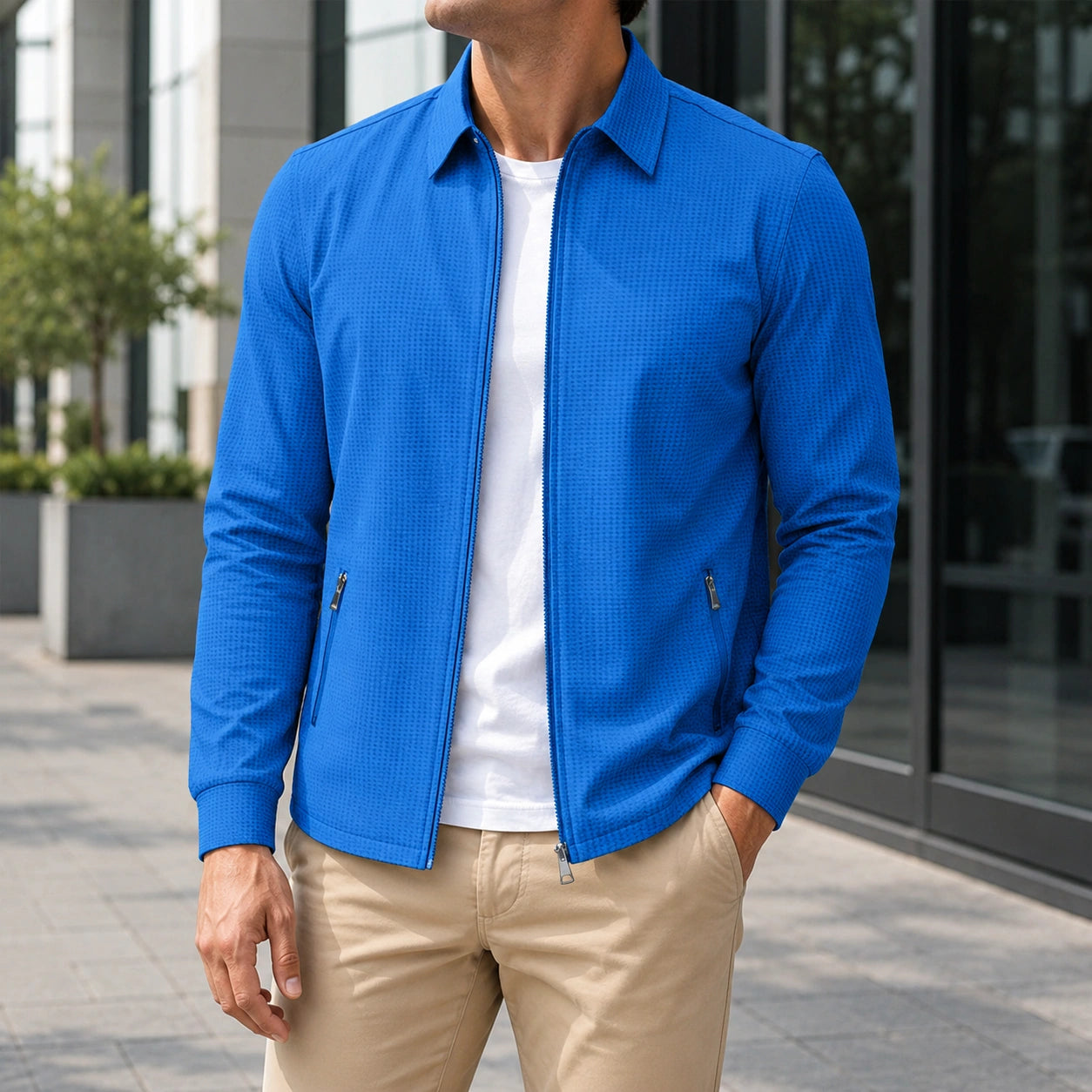 Mivanity Men's Loose-Fit Zip-Up Jackes