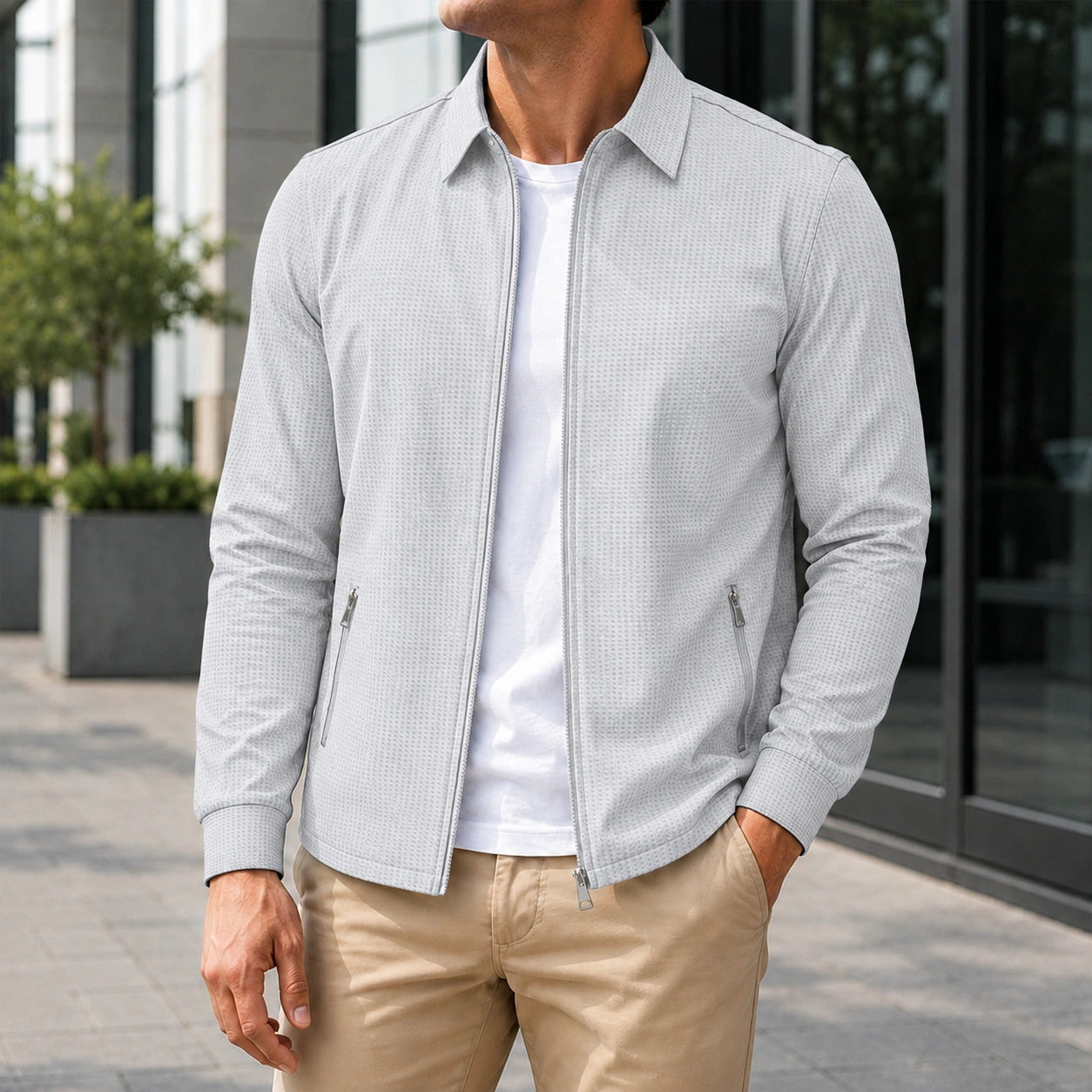Mivanity Men's Loose-Fit Zip-Up Jackes