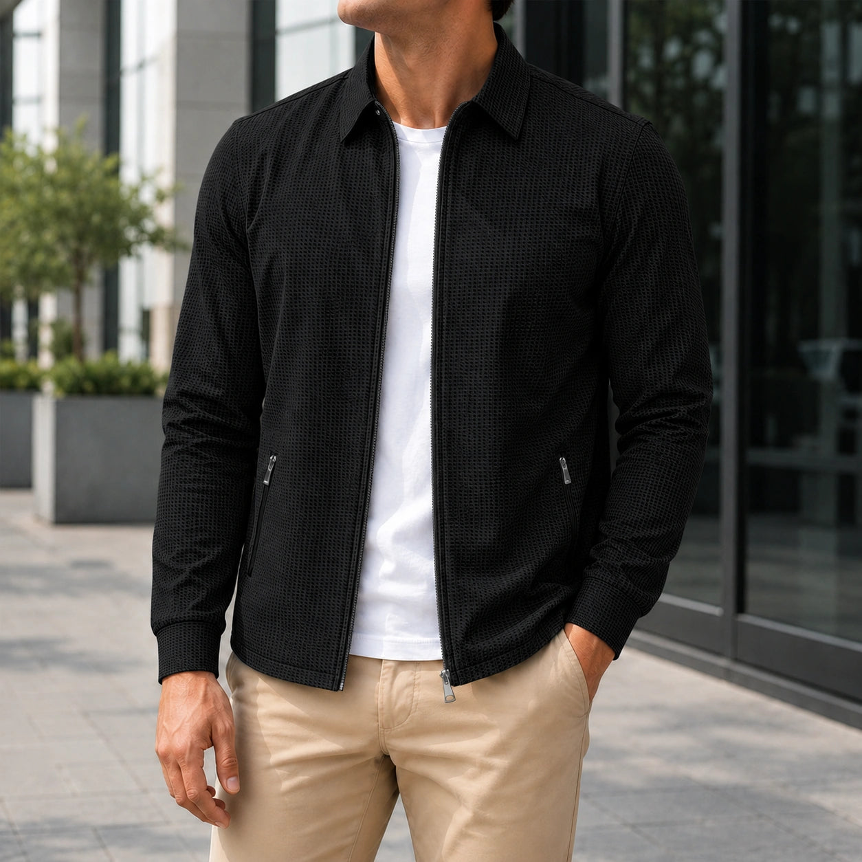 Mivanity Men's Loose-Fit Zip-Up Jackes