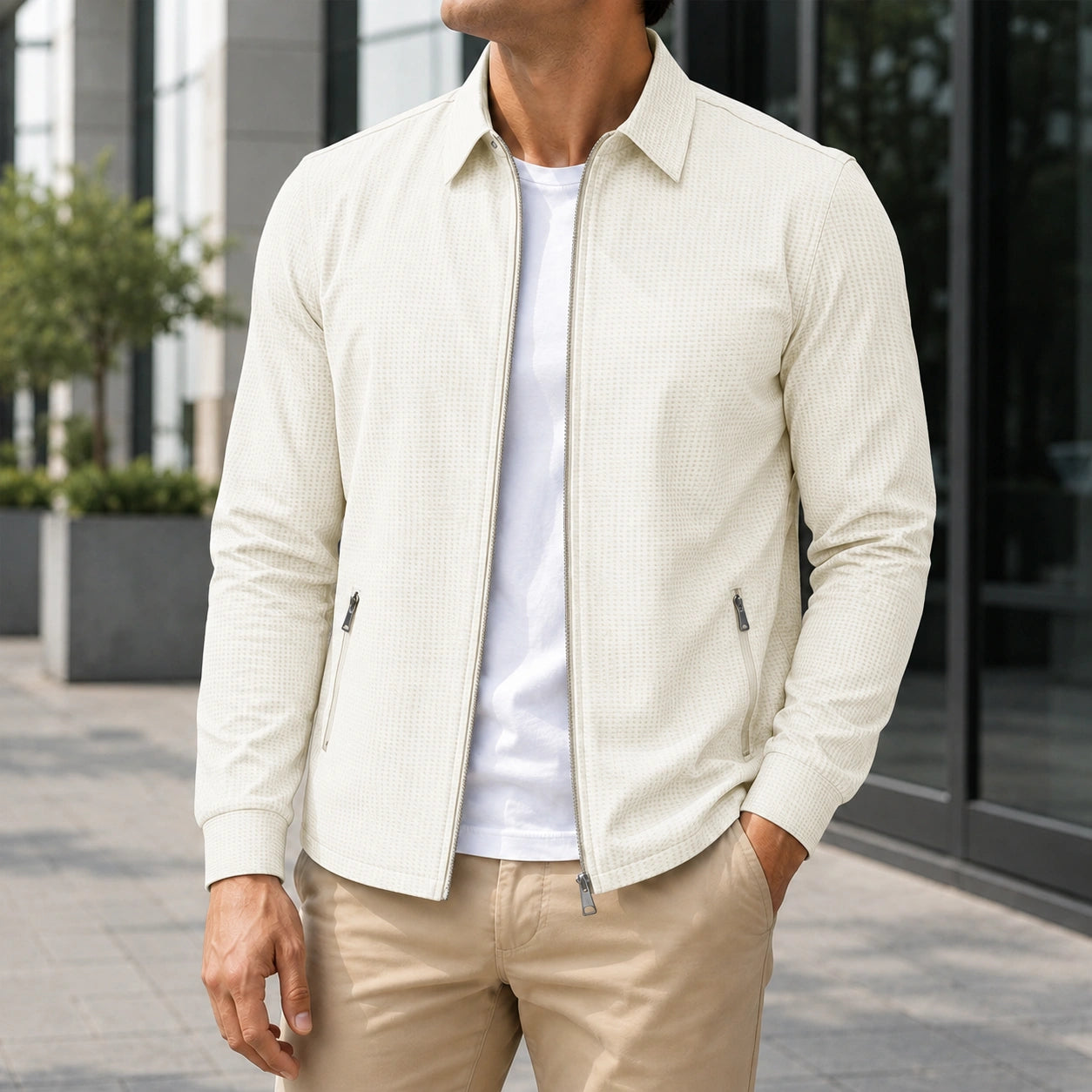 Mivanity Men's Loose-Fit Zip-Up Jackes