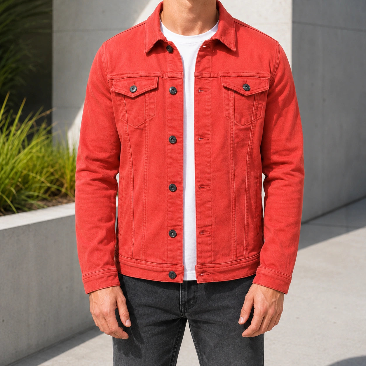 Mivanity Men's Multi-Pocket Stand Collar Button-Front Jackets
