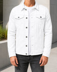 Mivanity Men's Multi-Pocket Stand Collar Button-Front Jackets