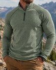 Mivanity Men's Outdoor Quarter Zip Pullover Performance Knit Hiking Sweater