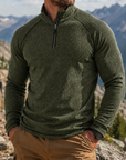 Mivanity Men's Outdoor Quarter Zip Pullover Performance Knit Hiking Sweater