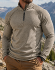 Mivanity Men's Outdoor Quarter Zip Pullover Performance Knit Hiking Sweater