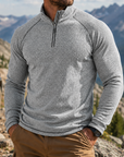 Mivanity Men's Outdoor Quarter Zip Pullover Performance Knit Hiking Sweater