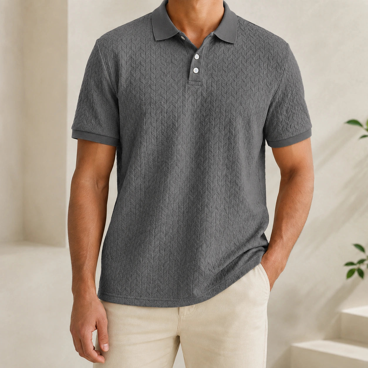 Mivanity Men's Patchwork Detail Short-Sleeve Shirts