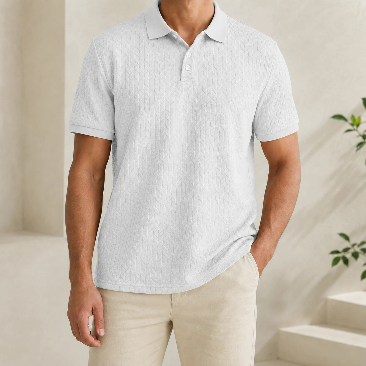 Mivanity Men's Patchwork Detail Short-Sleeve Shirts