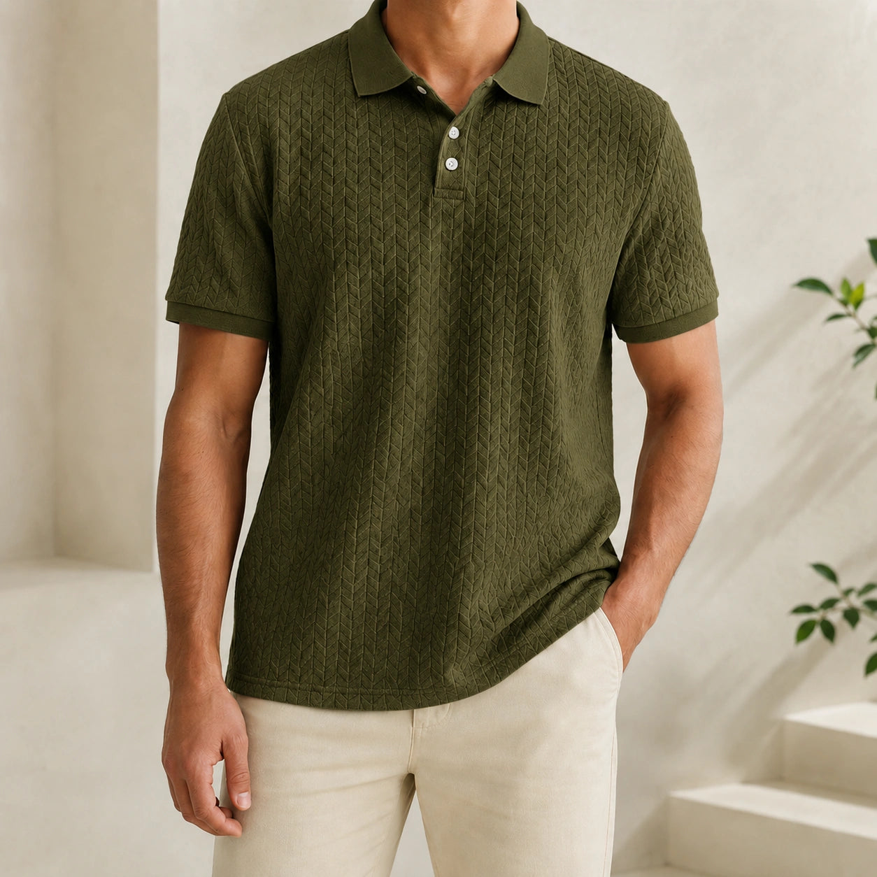 Mivanity Men's Patchwork Detail Short-Sleeve Shirts