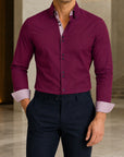 Mivanity Men's Plus Size Long-Sleeve Stretch Shirts