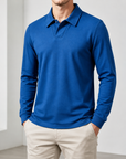Mivanity Men's Polyester Blend Long Sleeve Polo Shirts