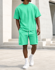 Mivanity Men's Polyester Workout T-Shirt Shorts Sets