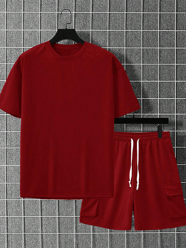Mivanity Men's Polyester Workout T-Shirt Shorts Sets