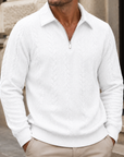 Mivanity Men's Premium Cable Knit Quarter Zip Sweater Classic Collared Pullover