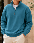 Mivanity  Men's Premium Quarter Zip Pullover Rugged Casual Comfort Sweatshirt