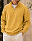 Mivanity  Men's Premium Quarter Zip Pullover Rugged Casual Comfort Sweatshirt
