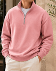 Mivanity  Men's Premium Quarter Zip Pullover Rugged Casual Comfort Sweatshirt
