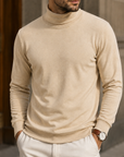 Mivanity Men's Premium Turtleneck Sweater Classic Slim Fit Knit Pullover