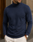 Mivanity Men's Premium Turtleneck Sweater Classic Slim Fit Knit Pullover