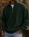 Mivanity Men's Premium Waffle Knit Quarter Zip Pullover Casual Outdoor Sweater