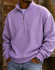 Mivanity Men's Premium Waffle Knit Quarter Zip Pullover Casual Outdoor Sweater