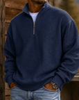 Mivanity Men's Premium Waffle Knit Quarter Zip Pullover Casual Outdoor Sweater