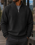 Mivanity Men's Premium Waffle Knit Quarter Zip Sweater Outdoor Casual Pullover