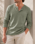 Mivanity Men's Retro Casual Button Up Comfortable Solid Color Short Sleeve Henley Shirt
