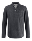 Mivanity Men's Retro Casual Solid Color Long Sleeve Henley With Shirts