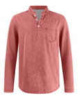 Mivanity Men's Retro Casual Solid Color Long Sleeve Henley With Shirts