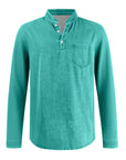 Mivanity Men's Retro Casual Solid Color Long Sleeve Henley With Shirts