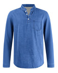 Mivanity Men's Retro Casual Solid Color Long Sleeve Henley With Shirts