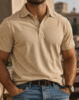 Mivanity Men's Rugged Washed Cotton Polo Shirt