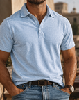 Mivanity Men's Rugged Washed Cotton Polo Shirt