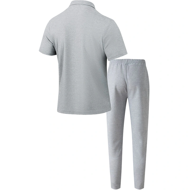 Mivanity Men's Short-Sleeve Shirt Long Pants 2-Piece Summer Sets