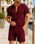 Mivanity Men's Short-Sleeve Shirt Shorts 2-Piece Summer Sets