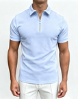 Mivanity Men's Short Sleeve Zip Polo