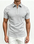 Mivanity Men's Short Sleeve Zip Polo
