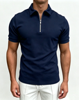 Mivanity Men's Short Sleeve Zip Polo
