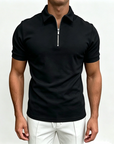Mivanity Men's Short Sleeve Zip Polo