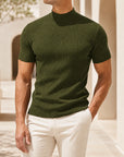 Mivanity Men's Slim-Fit Crew Neck Knit T-Shirts